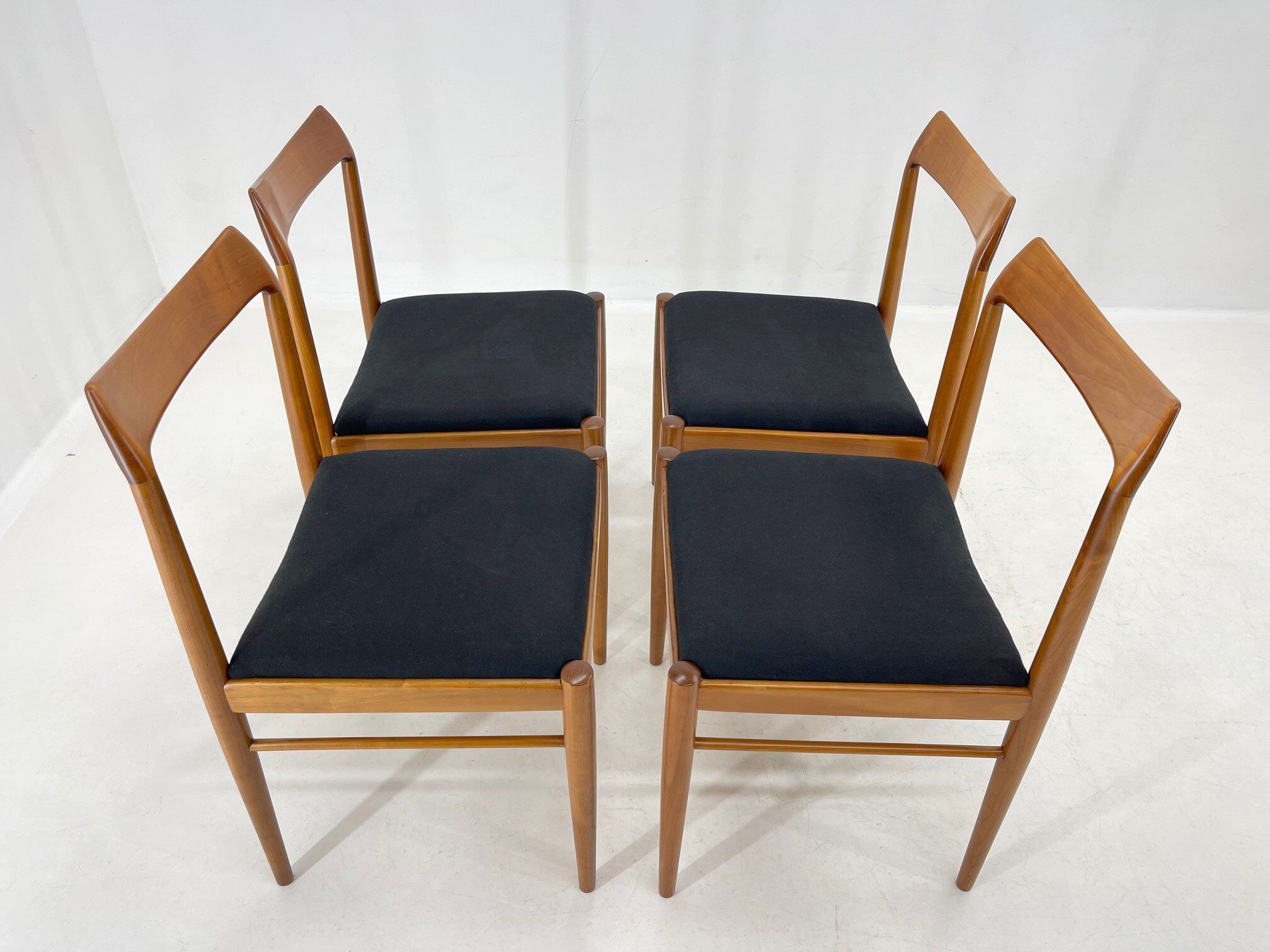 Set of four danish dining chairs, carefully refurbished.