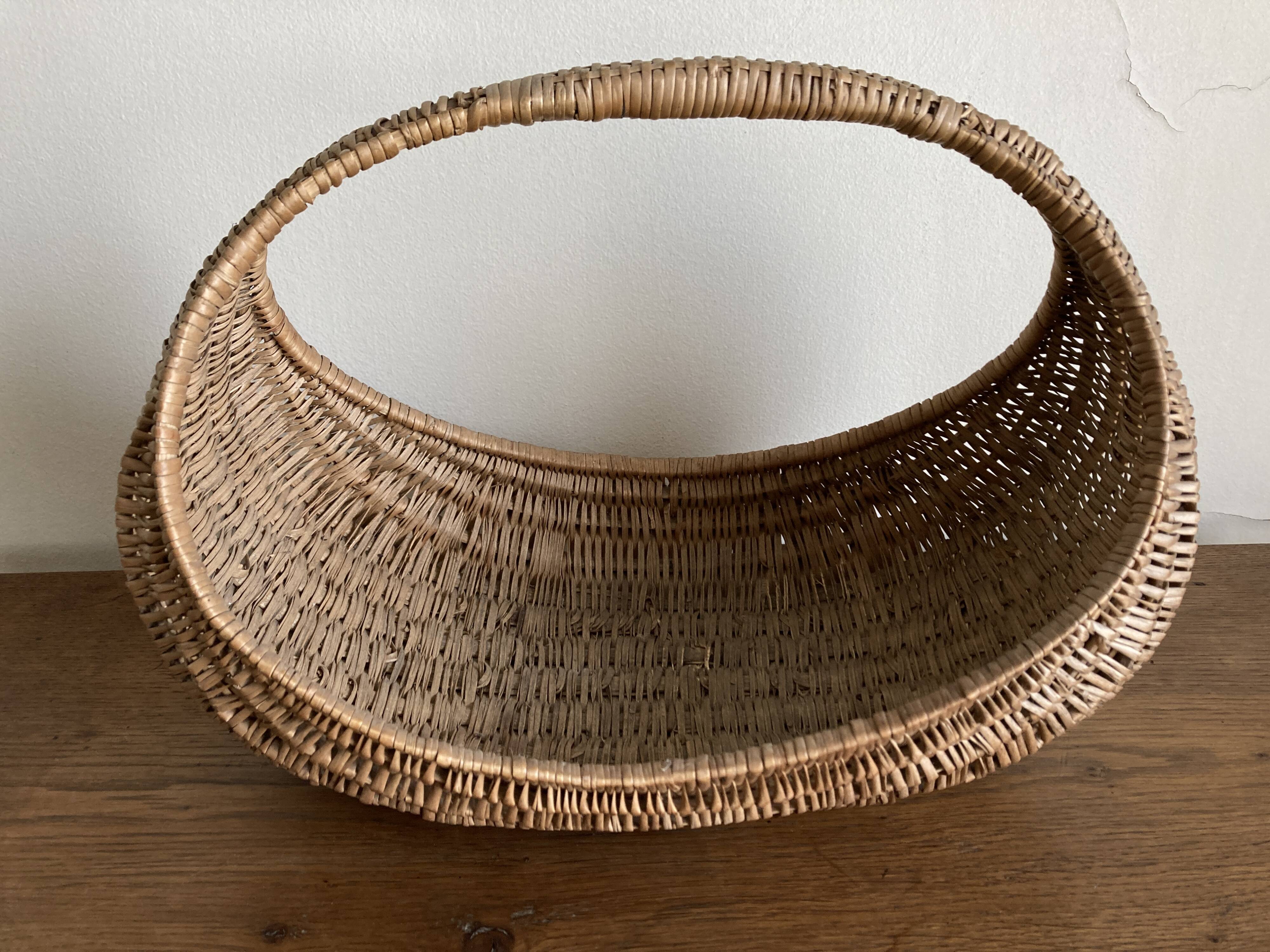 XL wicker gondola basket 1960