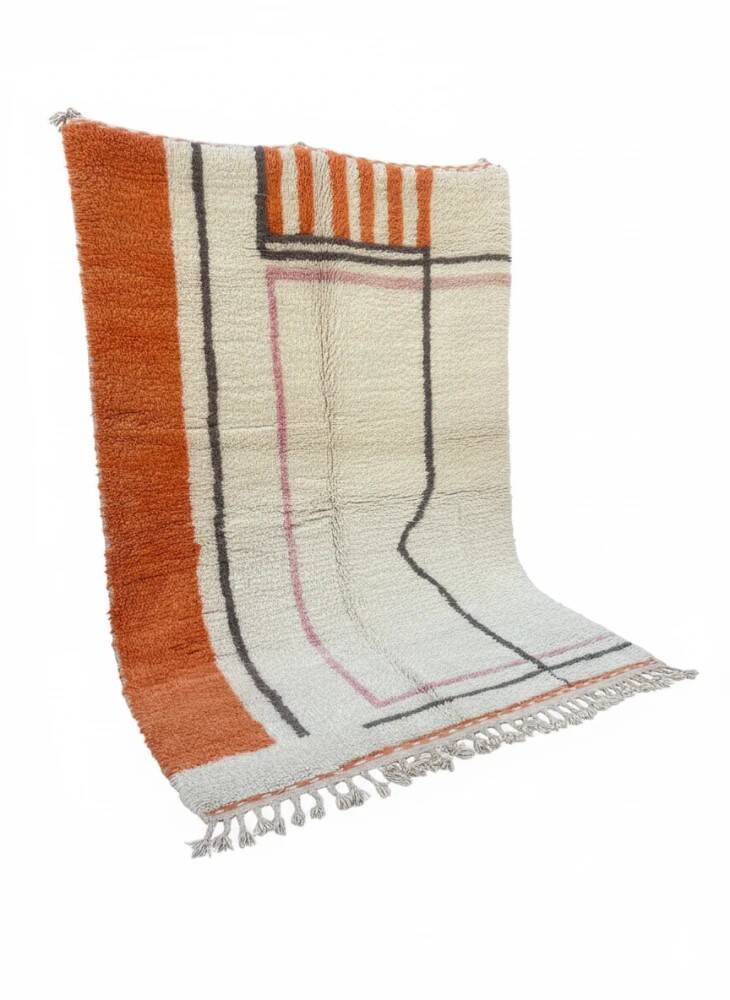 Modern orange Berber rug