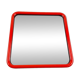 Vintage square mirror in red lacquered metal 60x60.