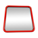 Vintage square mirror in red lacquered metal 60x60.