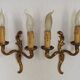 Vintage French Bronze Double Wall Sconces with Acanthus Leaf Detail 5706
