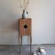 Vintage wooden bedside - Louis XV style nightstand in Oak