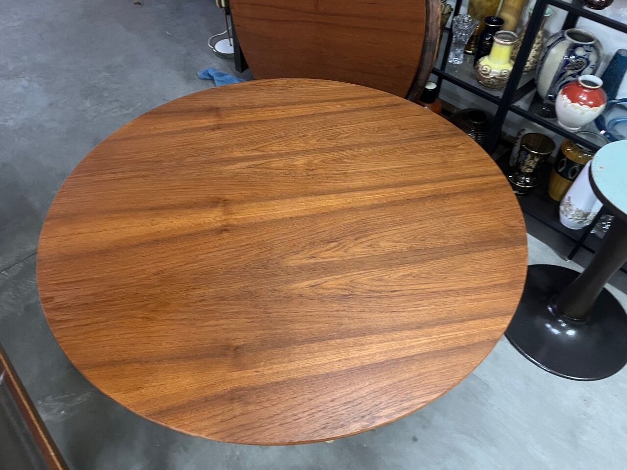 1970s Teak Round Dining Table, Czechoslovakia