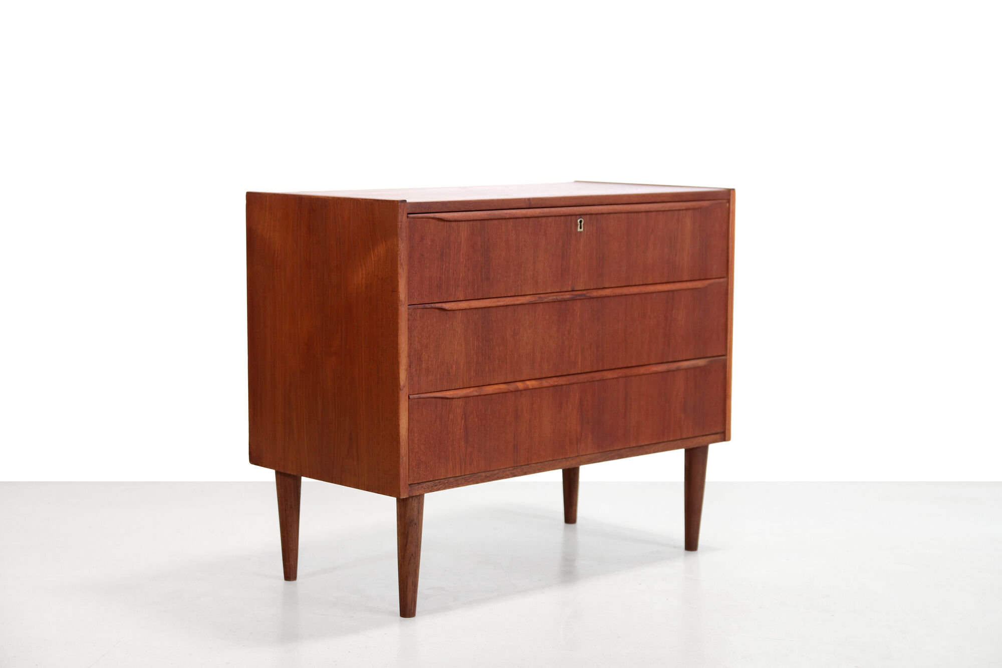 Vintage Danish teak wooden chest of drawers