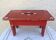 Tabouret bas patiné peint repose-pied vintage
