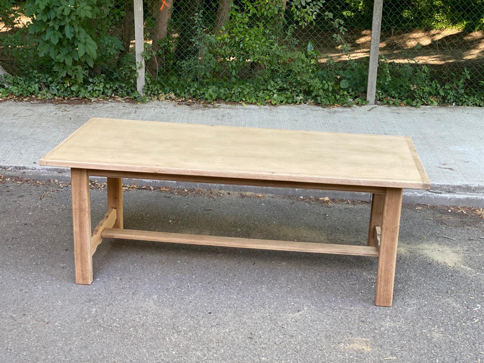 Renovated farmhouse dining table in raw wood 200cm 20th century