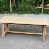 Renovated farmhouse dining table in raw wood 200cm 20th century