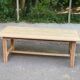 Renovated farmhouse dining table in raw wood 200cm 20th century