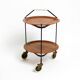 Folding Mid Century serving trolley with removable teak pagwood trays