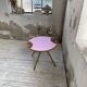 Vintage pink rattan coffee table