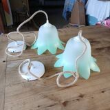 Pair of vintage tulip pendant lights