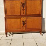 Inlaid headboard and footboard