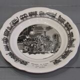 Set of 6 humorous plates on the Train Delarue-nouvellière Gien