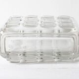 František Vizner Glass Jardinière Vase, Mid-Century Czech Design / 1963