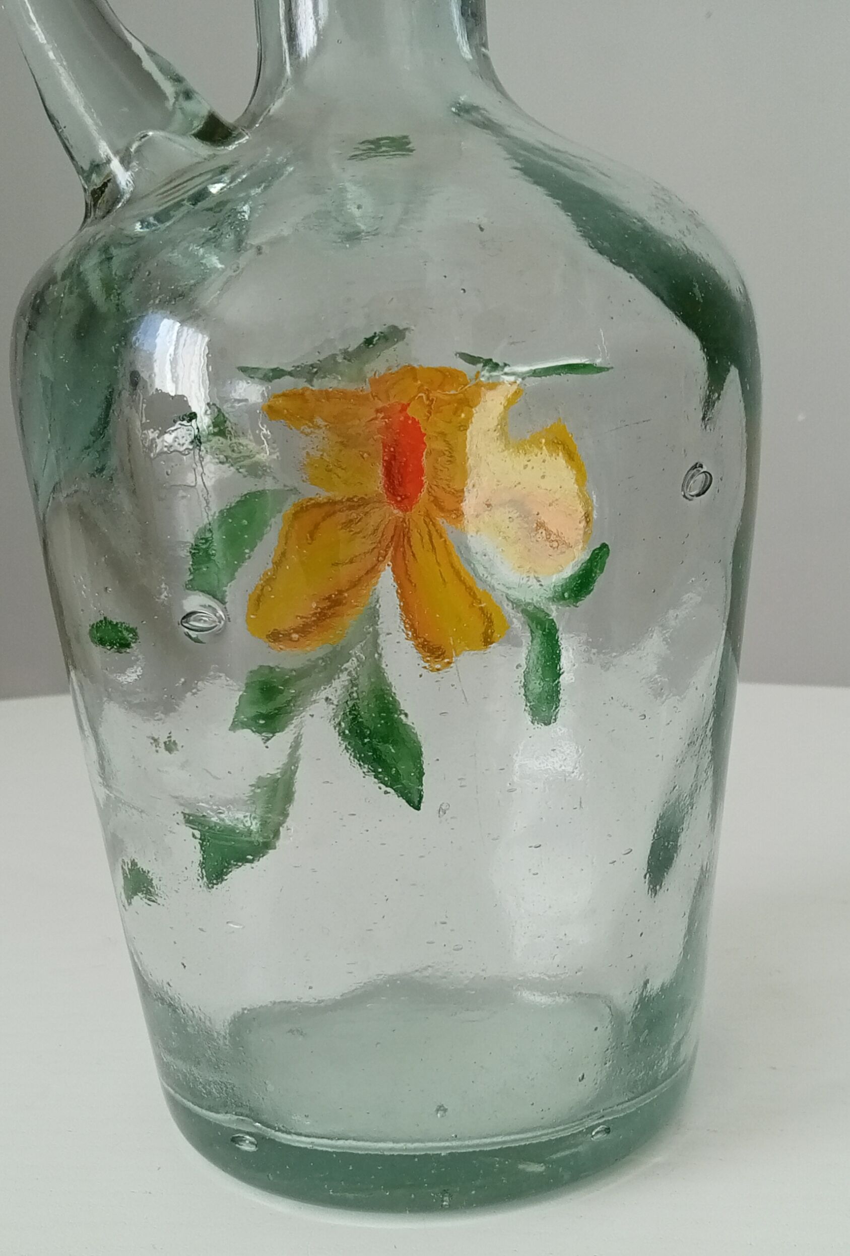 Vintage pitcher made of blown glass