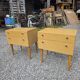Pair of Scandinavian oak bedside tables from the 1960s.