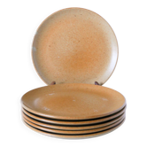Set of 6 stoneware dessert plates, 1970 - 20.5 cm