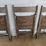 Set of 6 folding teak cinema chairs