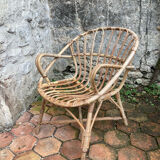 Pair of vintage rattan armchairs