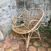 Pair of vintage rattan armchairs