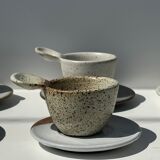 Modular Indonesian ceramic tableware service (6 elements + cups)
