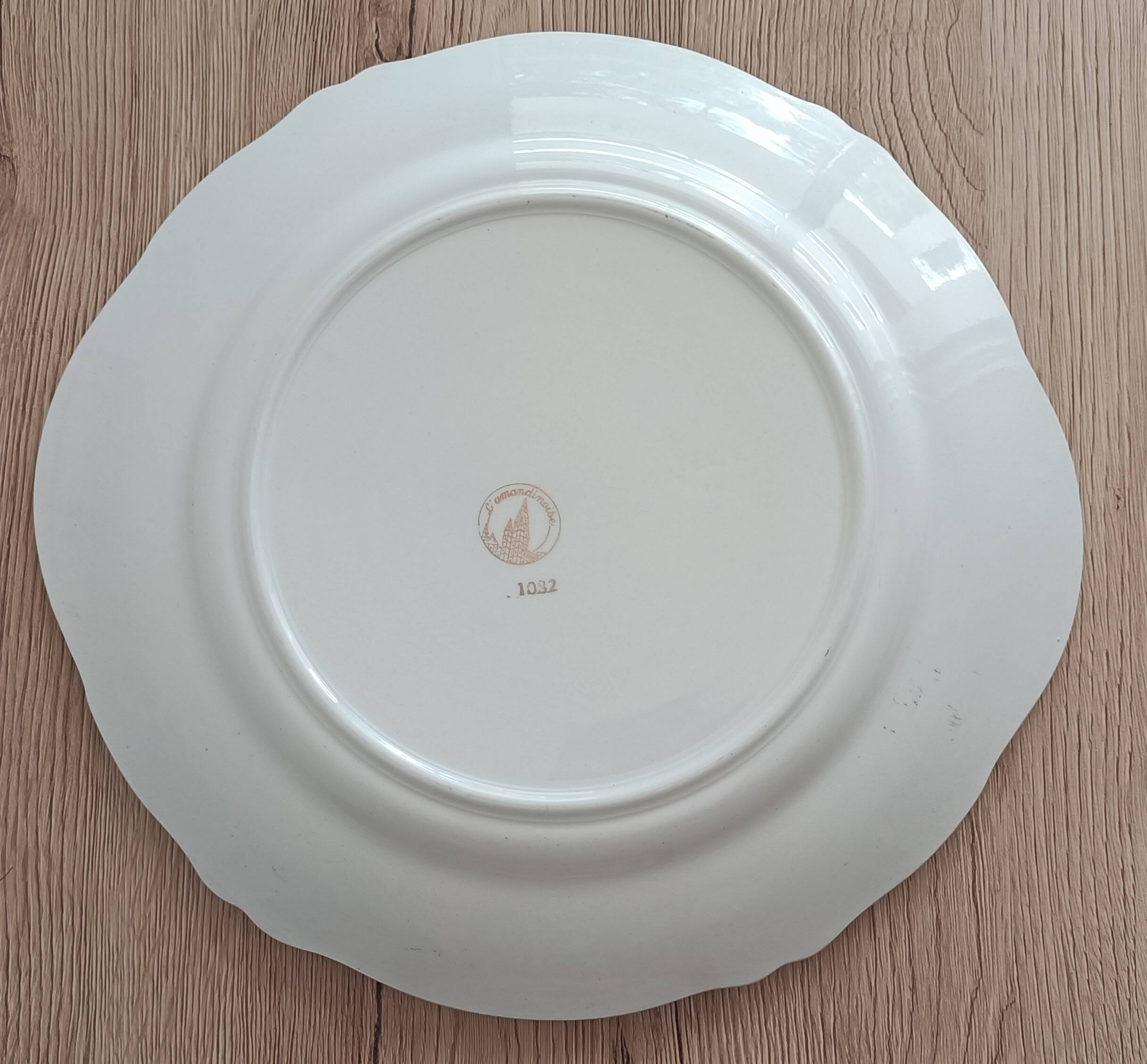Set of flat dessert service and 6 plates l'Amandinoise St-Amand