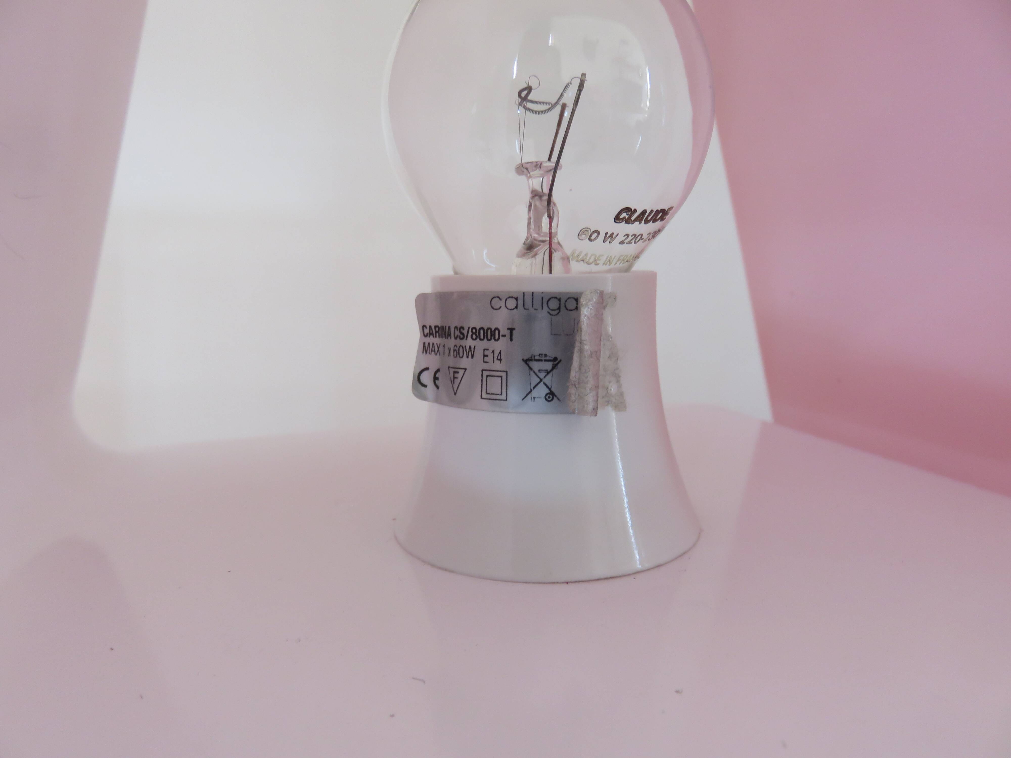 Calligaris luce lamp made in italy 2007 red plexiglass