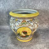 Pot/Cachepot. Italian Renaissance Majolica ceramic. Asiatic style