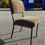 Vintage metal and velvet chair 1950