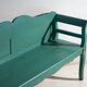 Banc ancien peint vert en bois de pin – Europe centrale, vers 1910