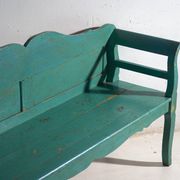 Old bench painted green in pine wood – Central Europe, around 1910