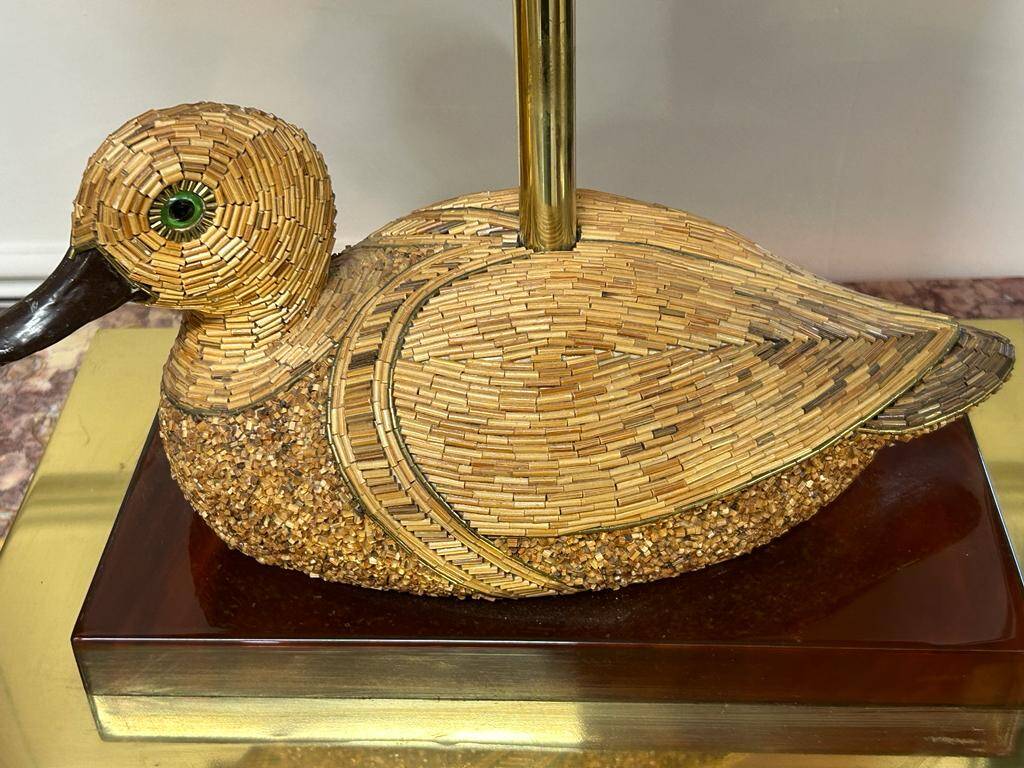 Pair of Brass and Bakelite Duck Lamps from the 1970s
