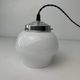 Pair of small vintage opaline pendant lights, 15 cm