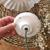 Opaline pendant light, khaki twisted cables