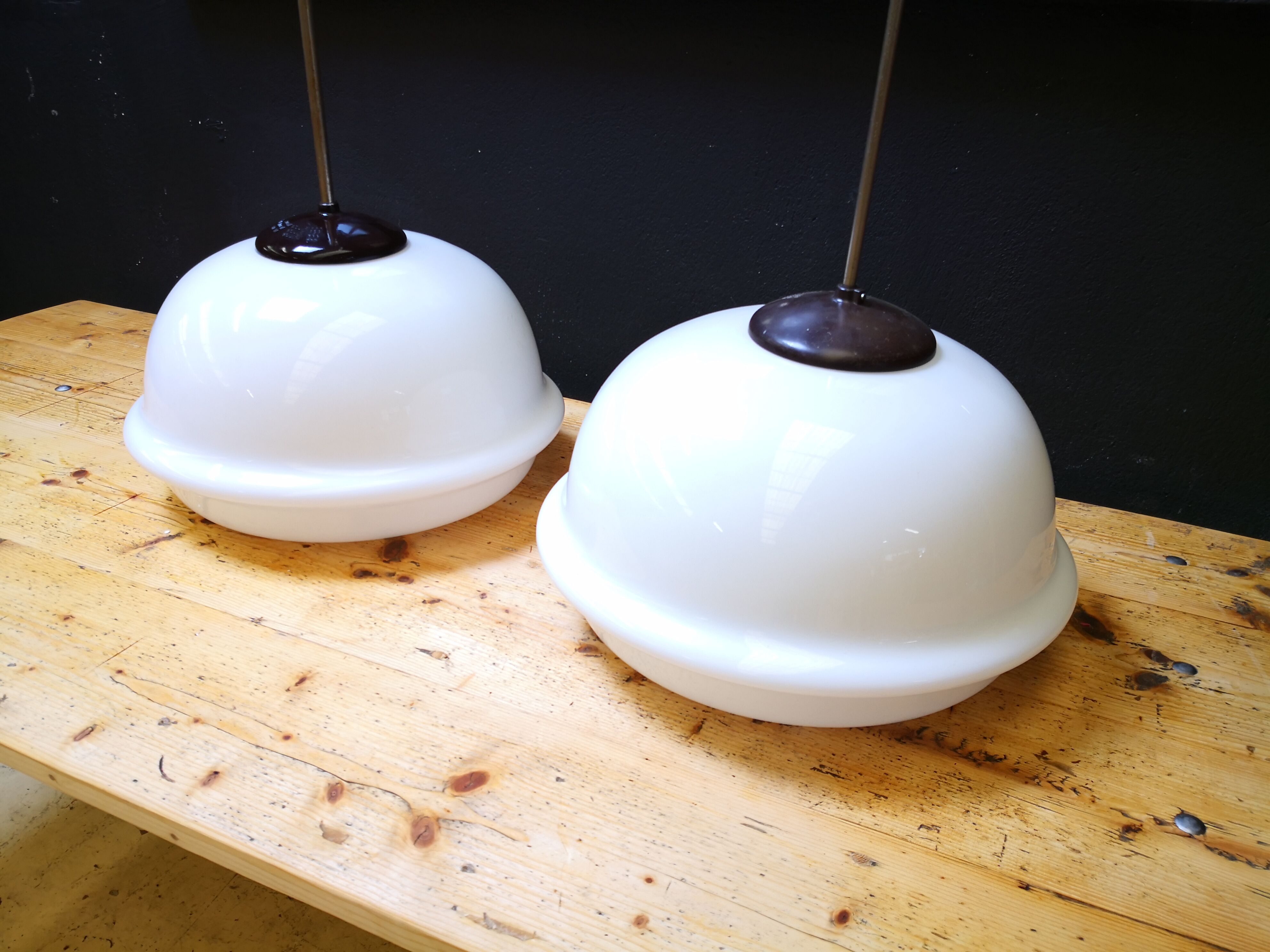 Set of 2 Czech pendant lamps, 60s