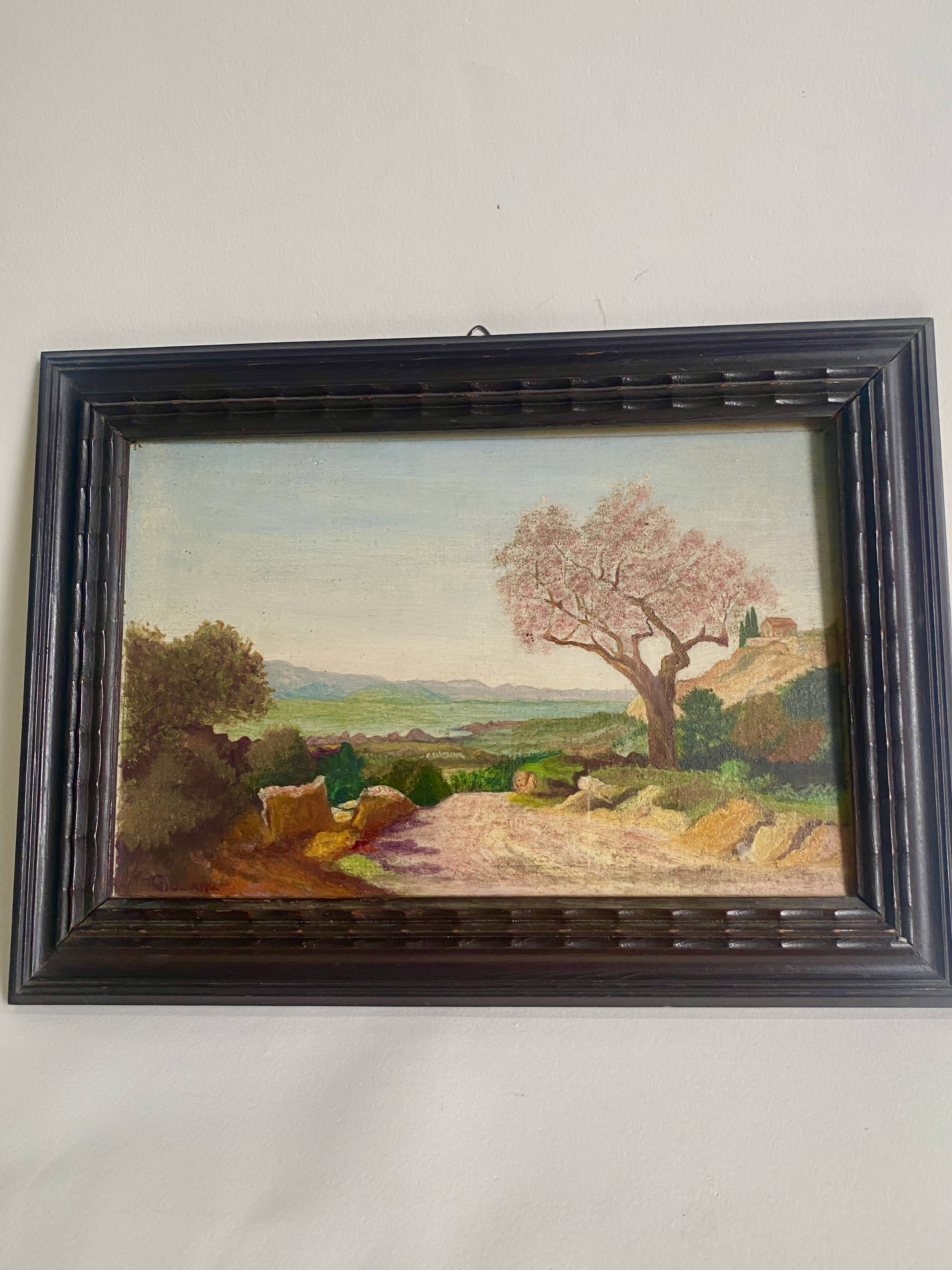 Oil, glazed wooden frame