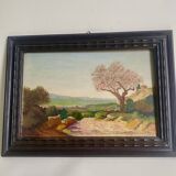 Oil, glazed wooden frame