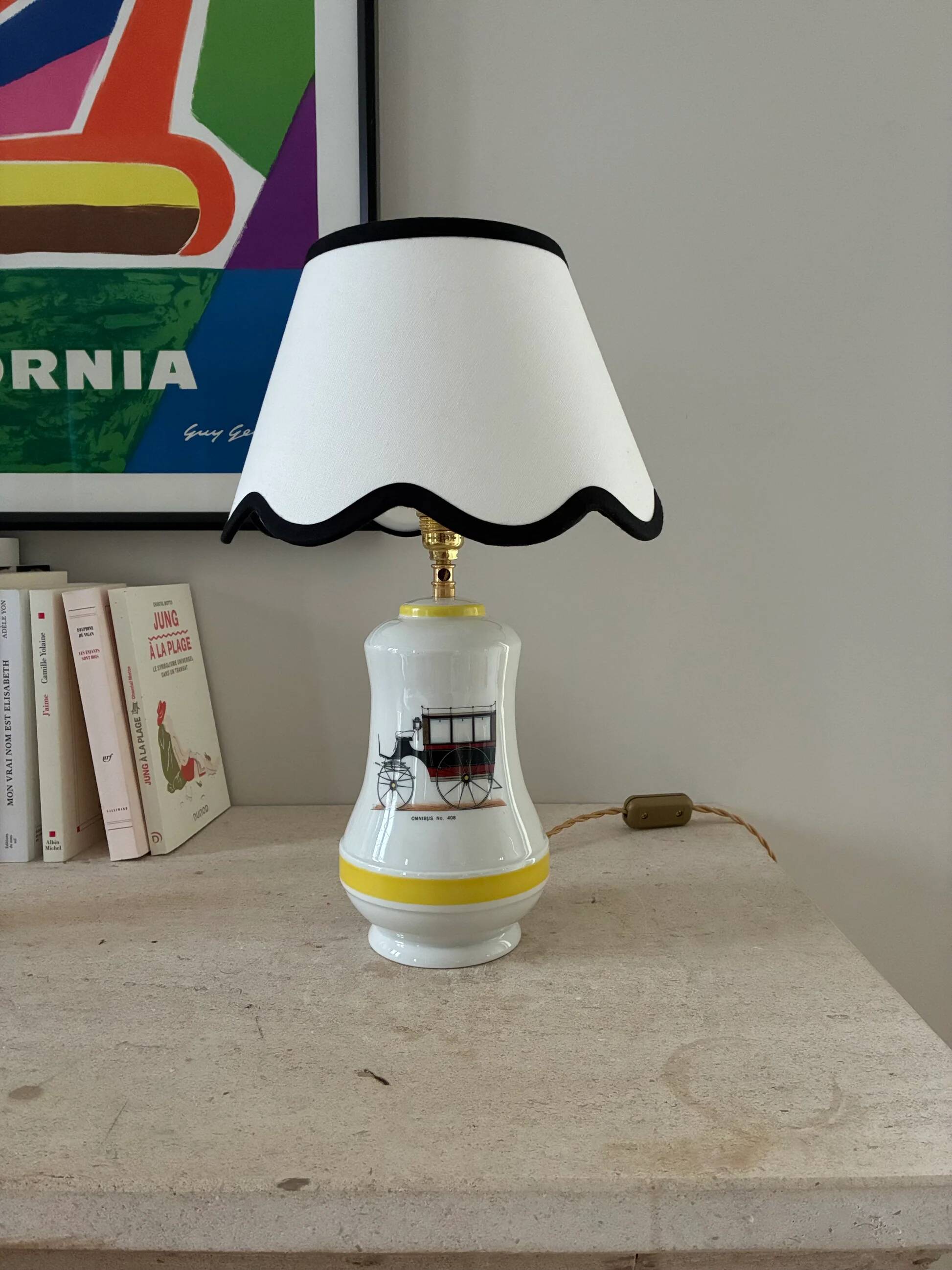 Small "Paris" lamp in porcelain - 1970