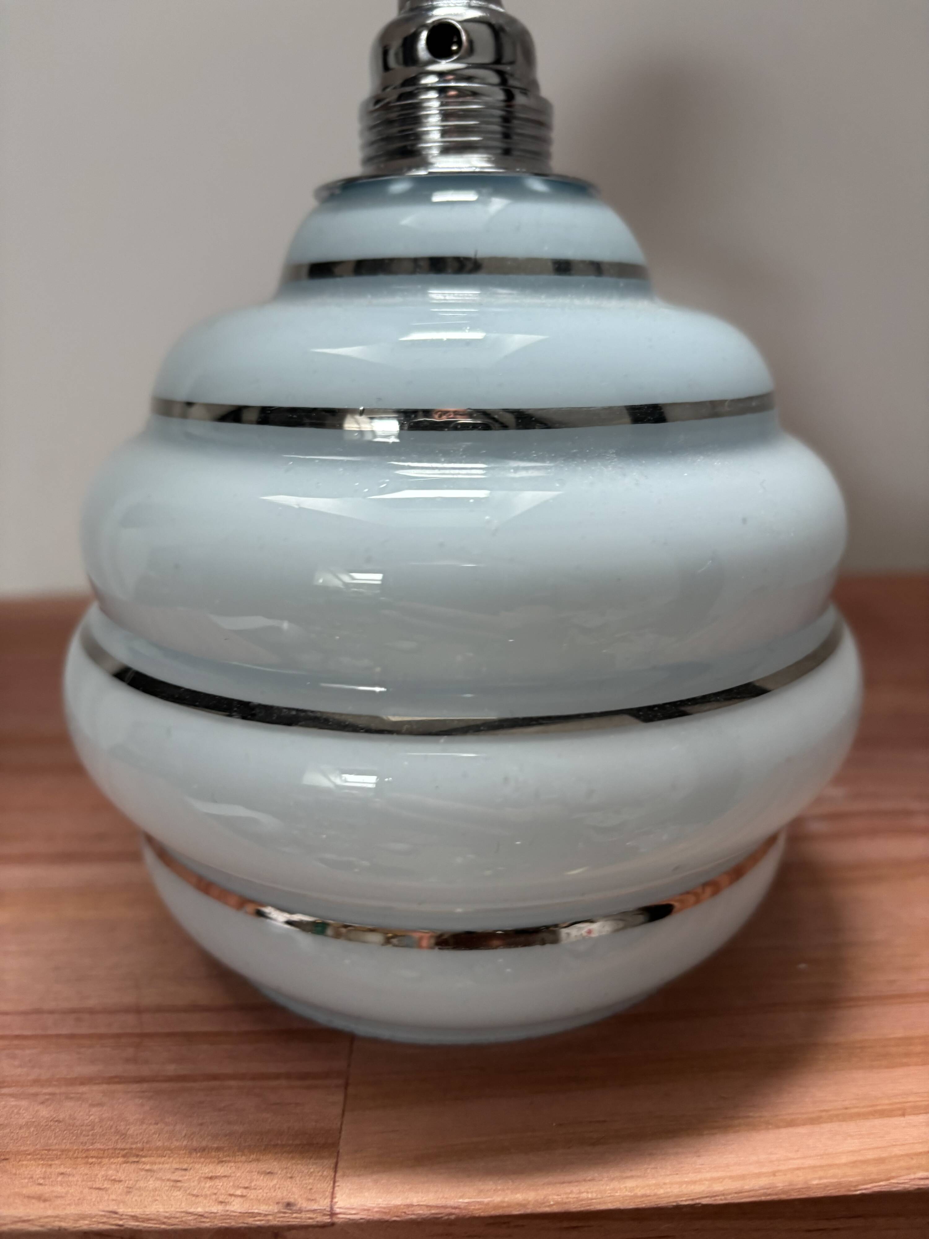 Blue and silver wall light