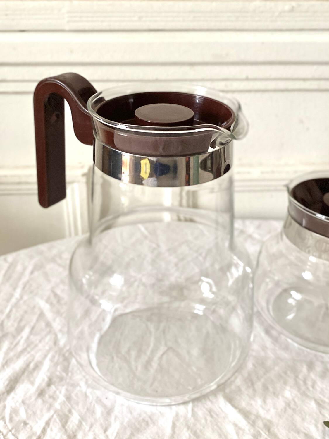 Vintage Pyrex glass teapot coffee pot carafes