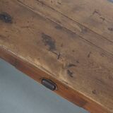 Antique Elm 19th Century French Rustic Farmhouse Dining Table