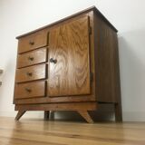 Dresser solid oak compass feet, 50s