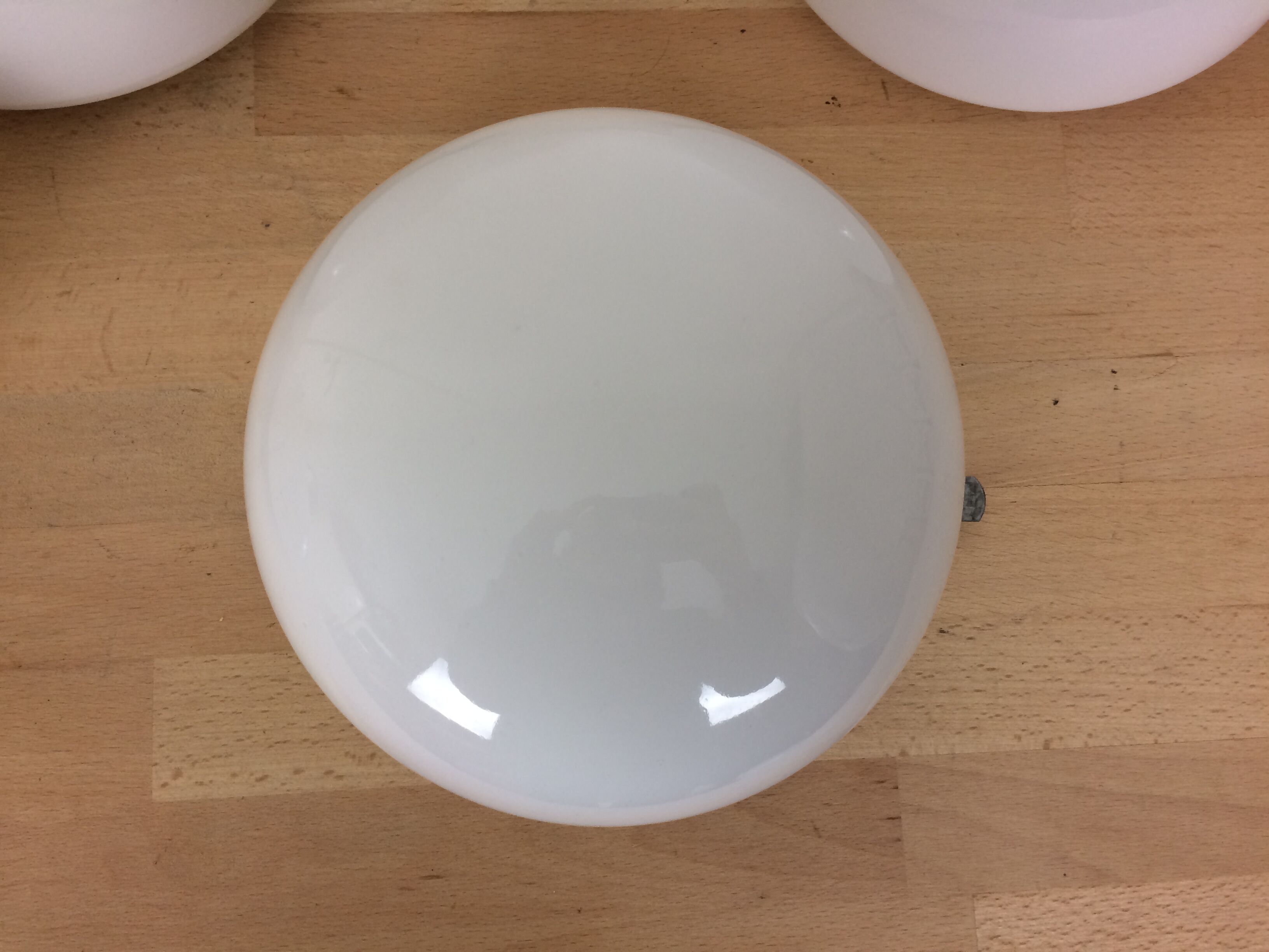Set of 4 wall light opaline balls, half spheres