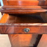 Glass-fronted mahogany bookcase – 1950s – 215 cm