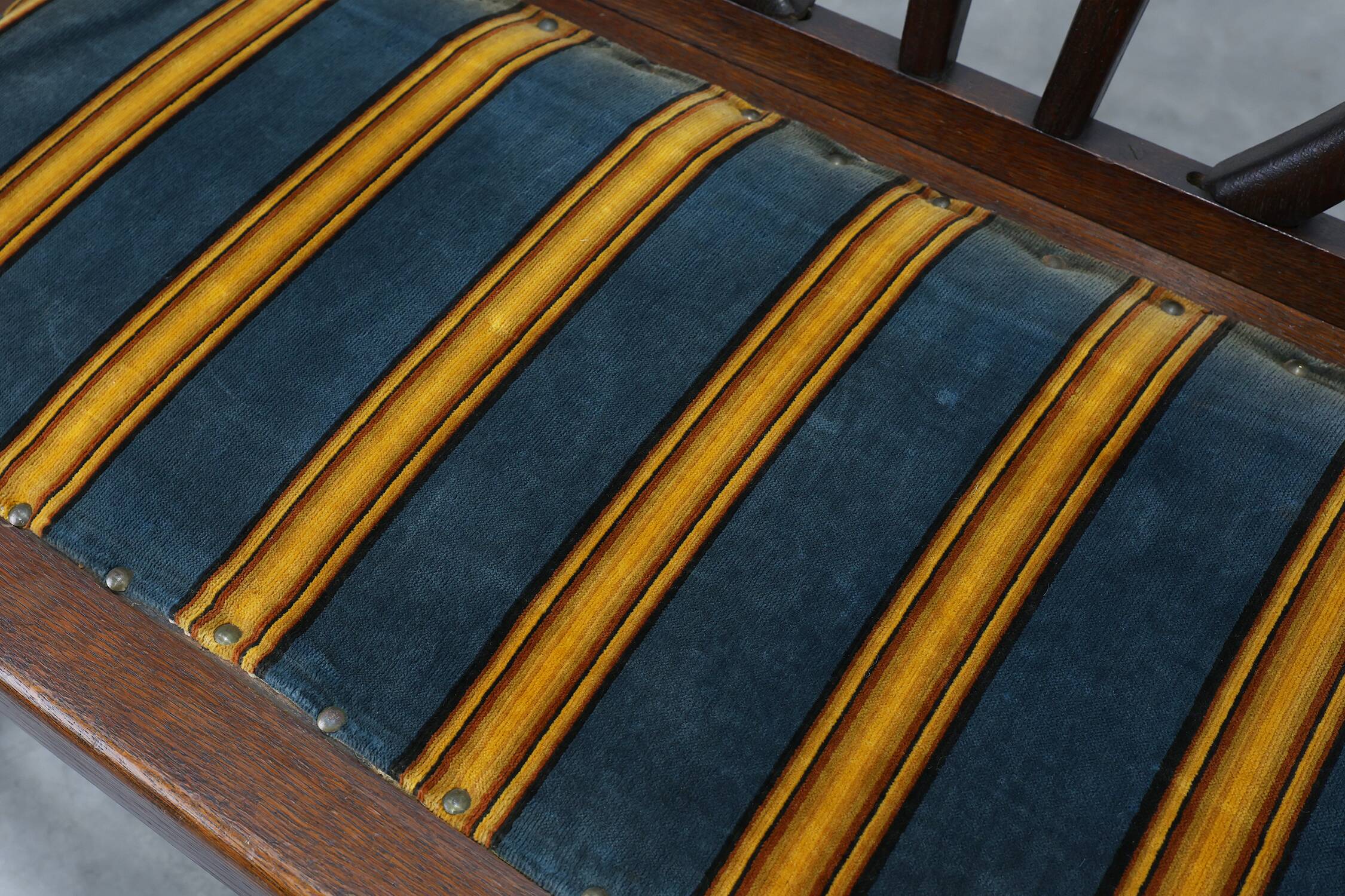 Belgium art deco bench in oak wood 1920s