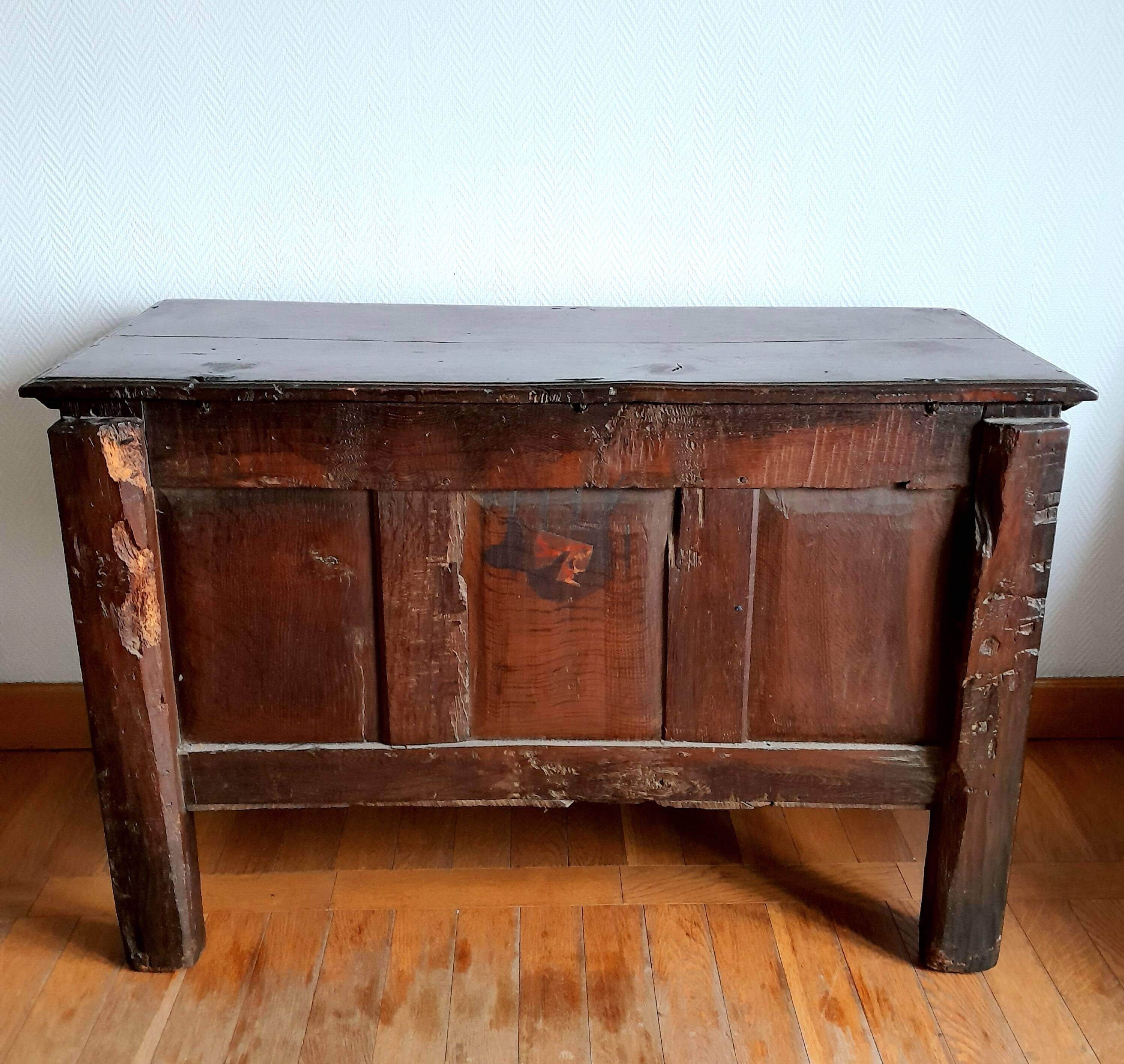 19th-century oak castle chest
