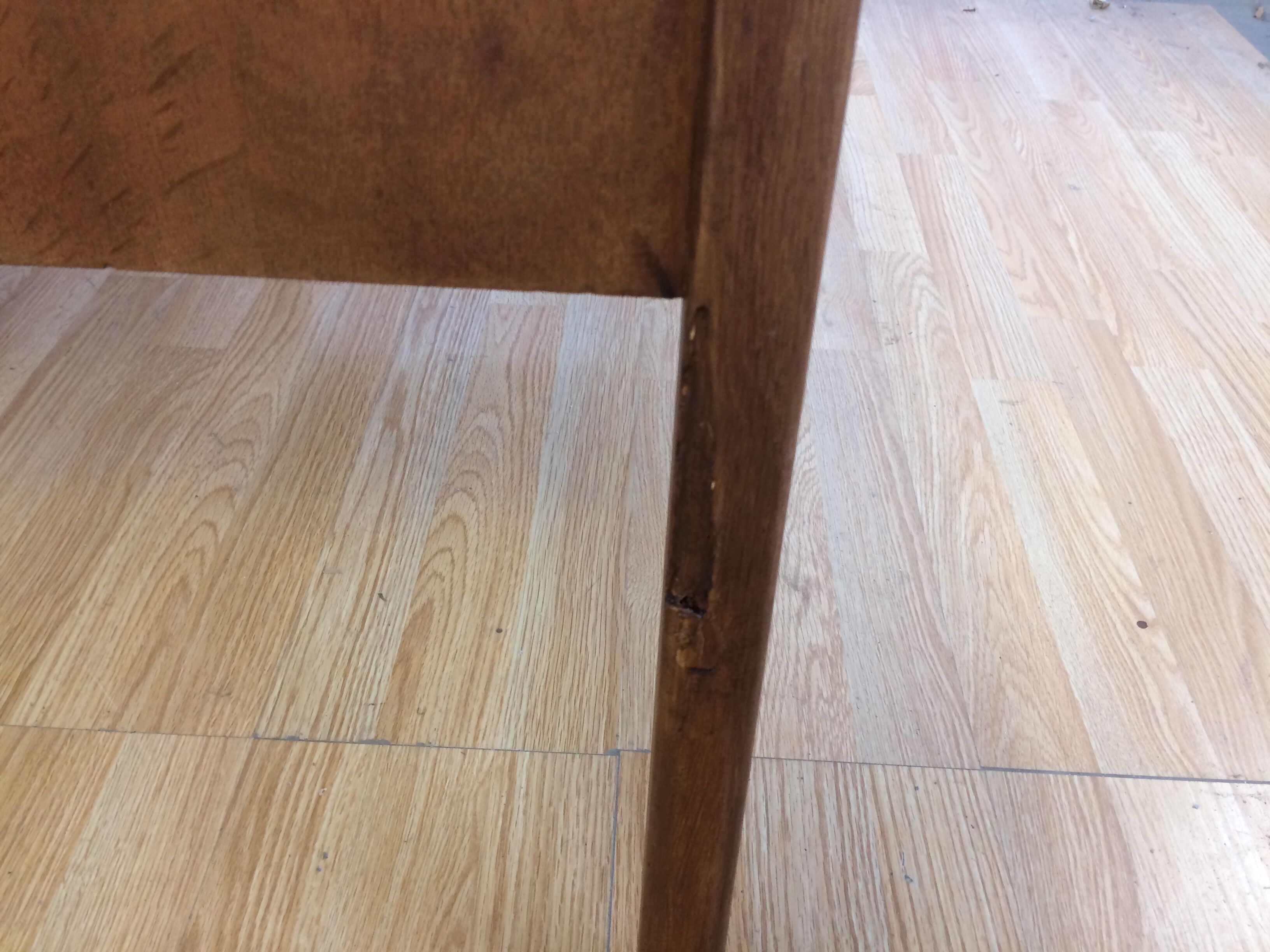 Desk teak feet compass