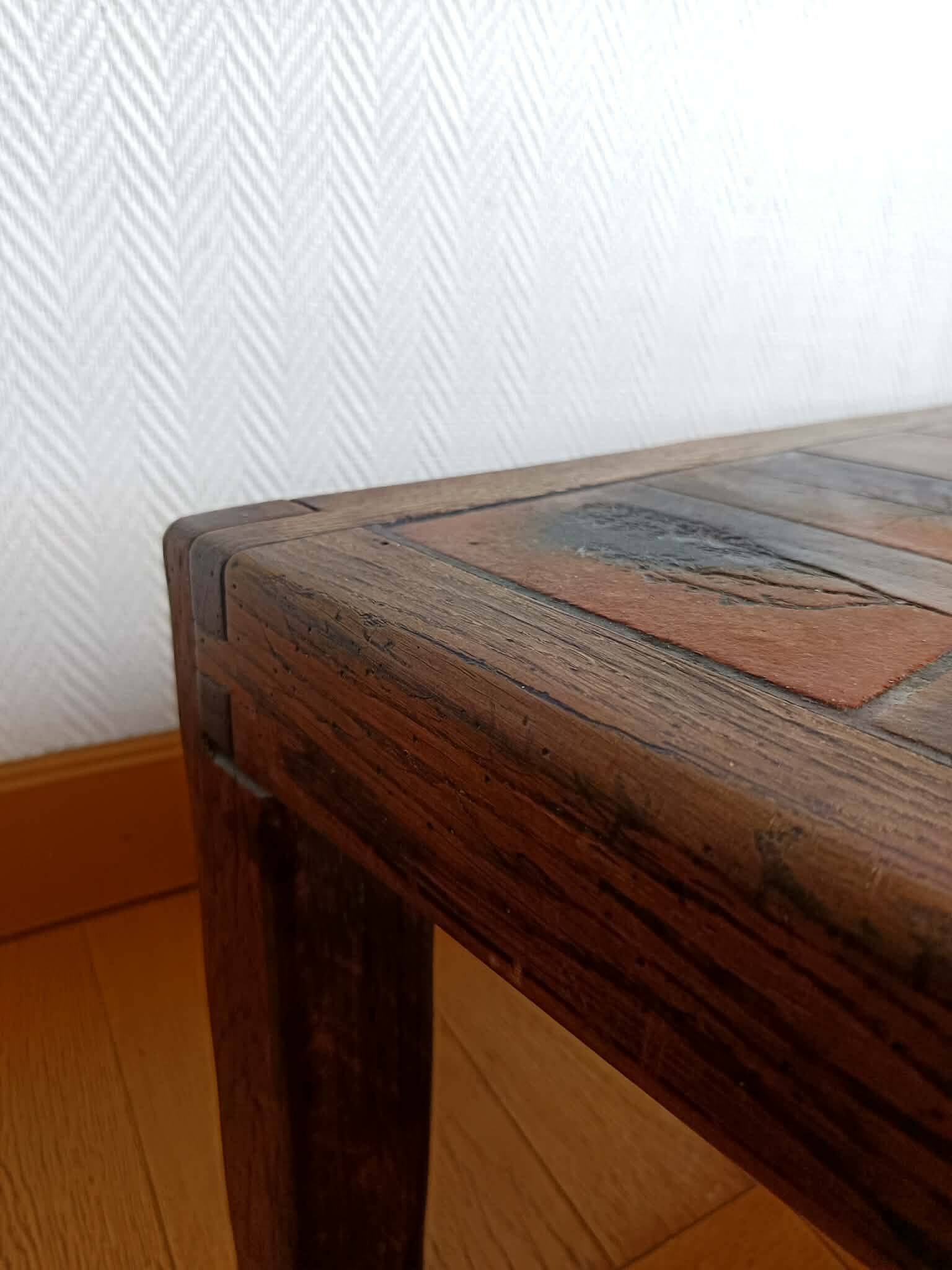 Herbarium coffee table in terracotta, Garnier style, circa 1960.