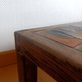 Herbarium coffee table in terracotta, Garnier style, circa 1960.